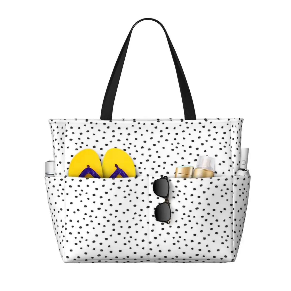 Spotty Dot Polka Dot Beach Tote Bag For Travel And Shopping Spotty Dot Polka Dot Beach Tote Bag For Travel And Shopping