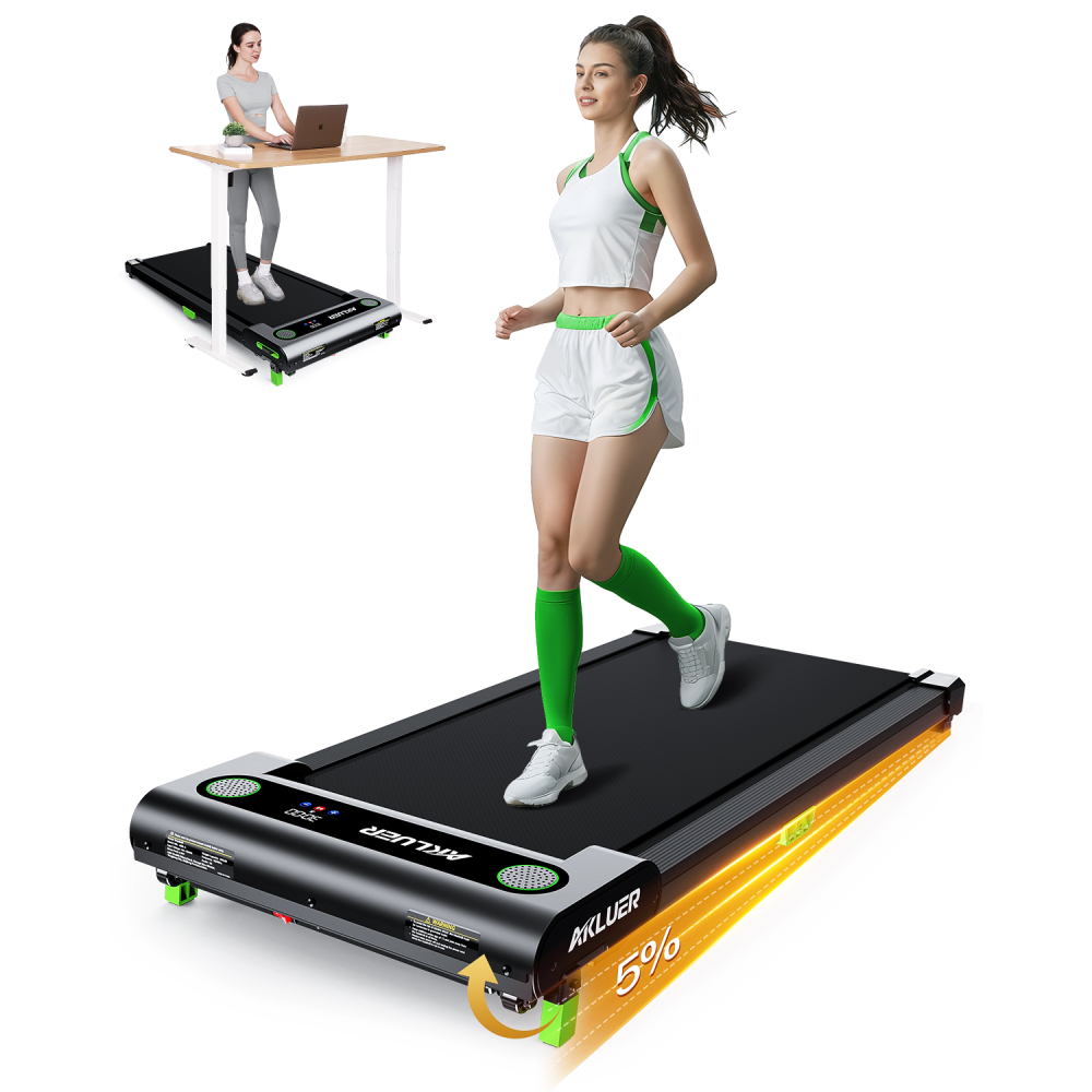 Walking Pad Incline Under Desk Treadmill Portable Folding Fitness Machine black