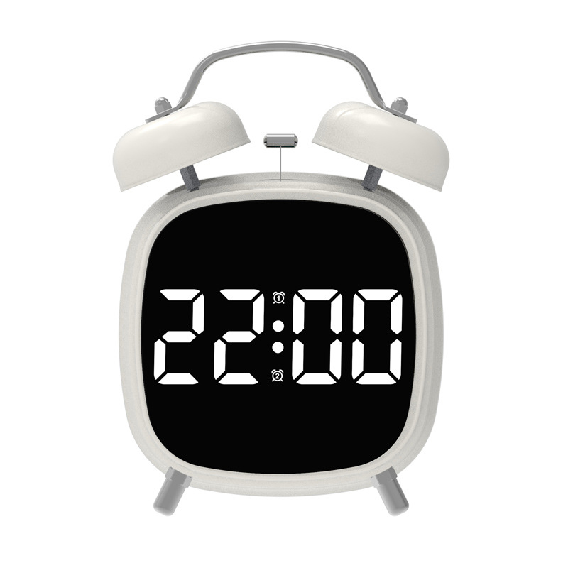 Voice Control Digital Alarm Clock With Double Bell Super Loud Alarm For Heavy Sleepers LED Bedside Clock ww