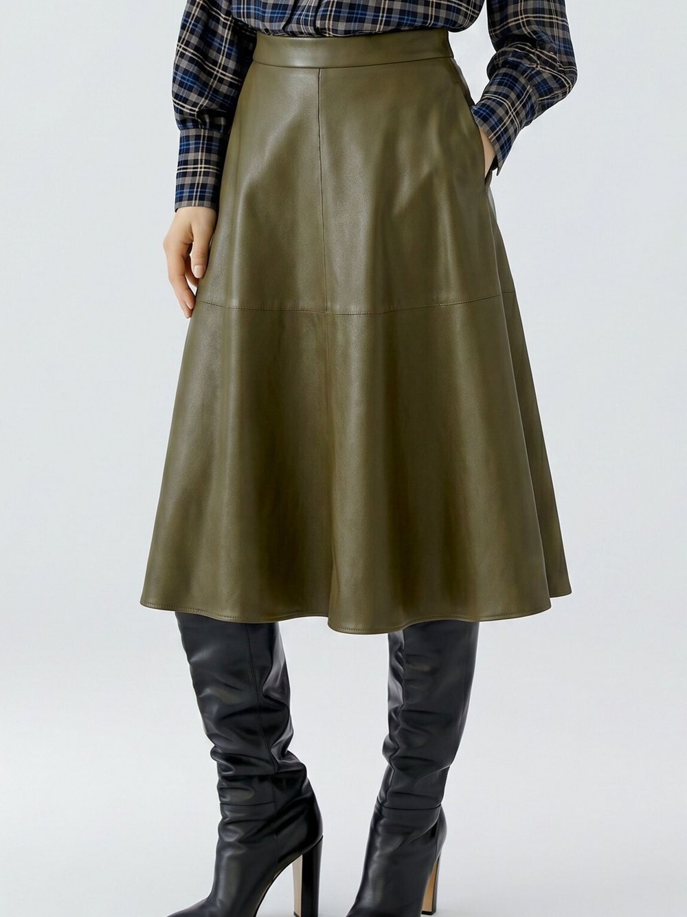 Oui A-Linien-Rock Damen oliv, 42
