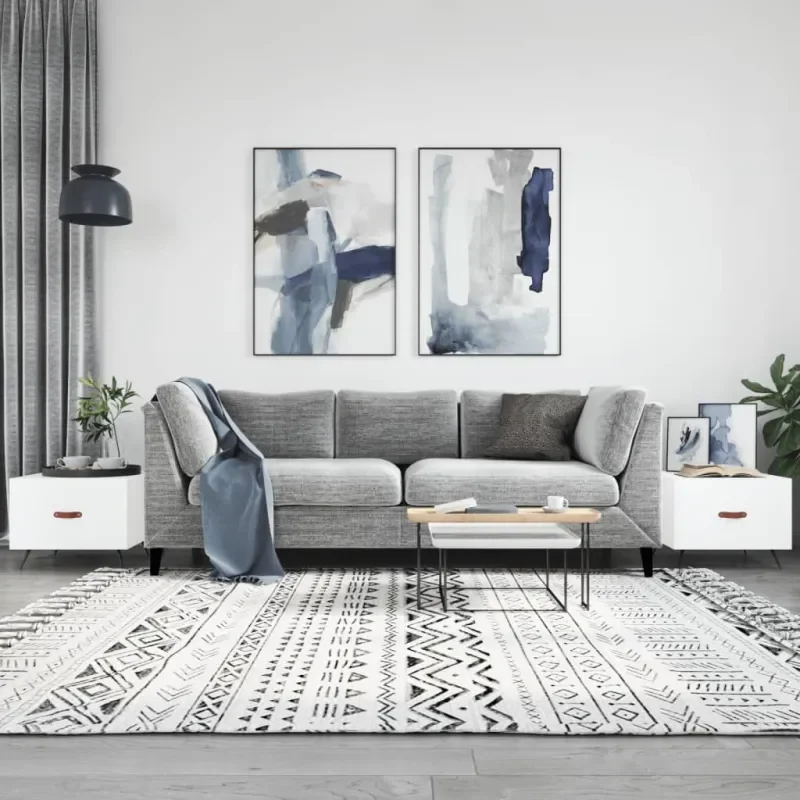 2er-Set Couchtisch aus Holz 50 cm, Beistelltisch & Ablagetisch für Wohnzimmer