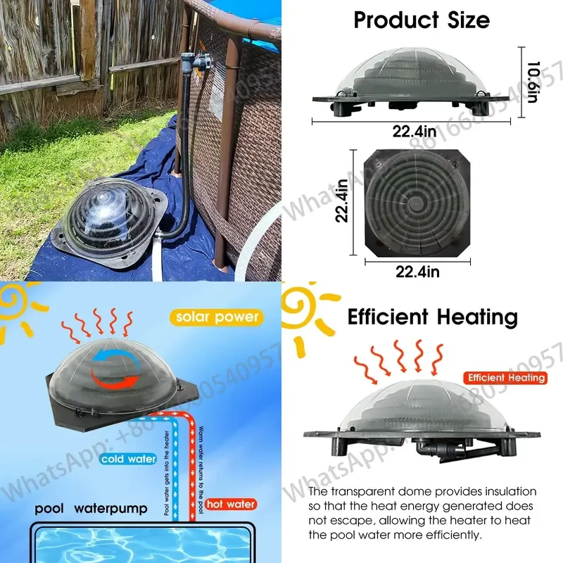 Système de chauffage solaire portable pour piscine, contrôleur de chauffage de piscine, pompe à chaleur solaire pour piscine, chauffe-eau pour piscine hors sol