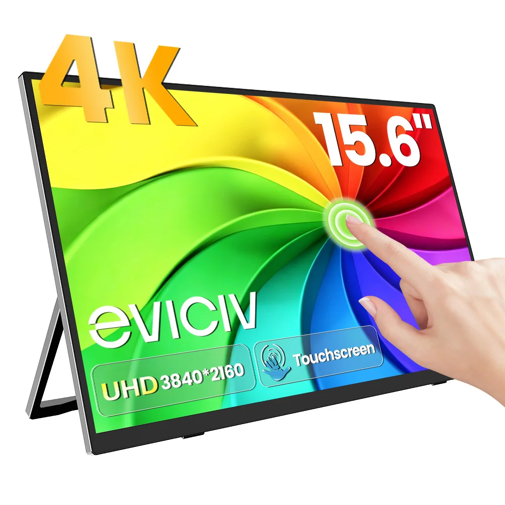 EVICIV 4K moniteur portable écran tactile 10 points 15,7" 100% sRGB moniteur d