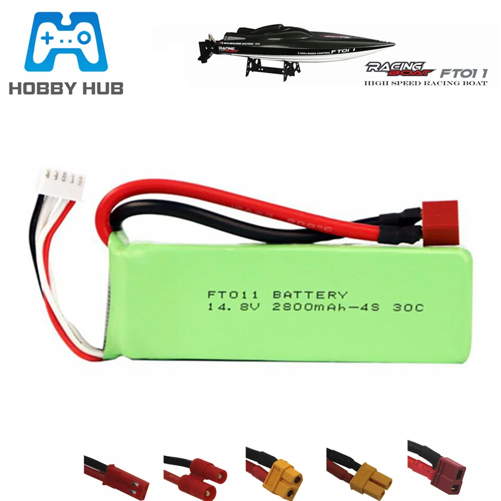 Hobby Hub 14.8V 2800mah BATTERY RC 4s Lipo Battery 14.8V 2800mah 30C for FT010 FT011 RC boat RC Helicopter Airplanes Car 803496