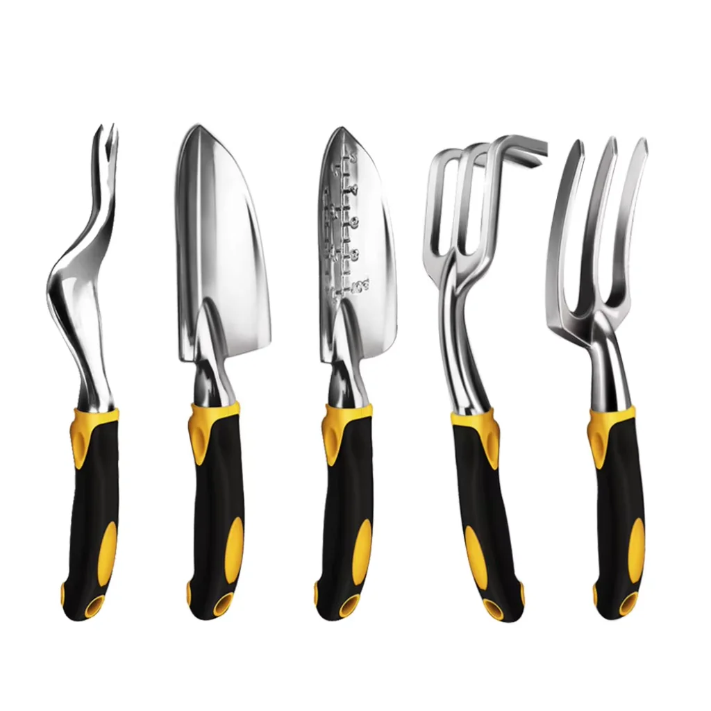 Outils de jardinage : pelle à main, râteau, cultivateur, désherbeur avec manche ergonomique, outils pour la transplantation de plantes, la pelouse, les terres agricoles et le bonsaï