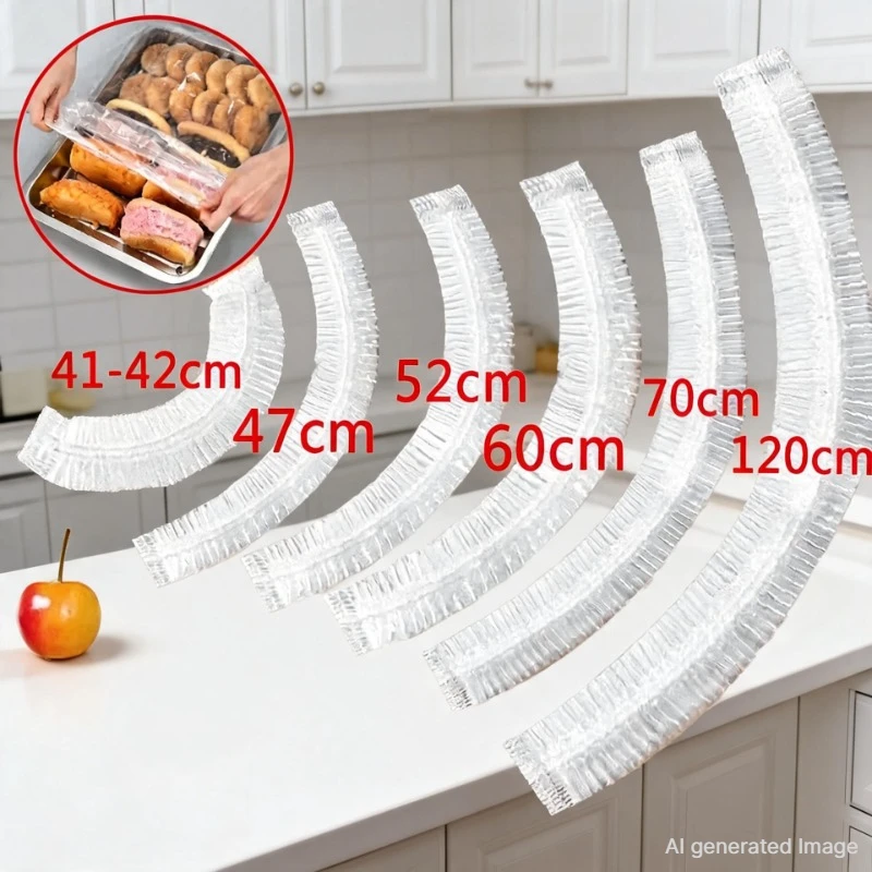 Couvre-aliments jetable en plastique, couvre-aliments en forme de bonnet de douche, couverture élastique en plastique pour aliments, sac de conservation de qualité alimentaire, organisateur de cuisine