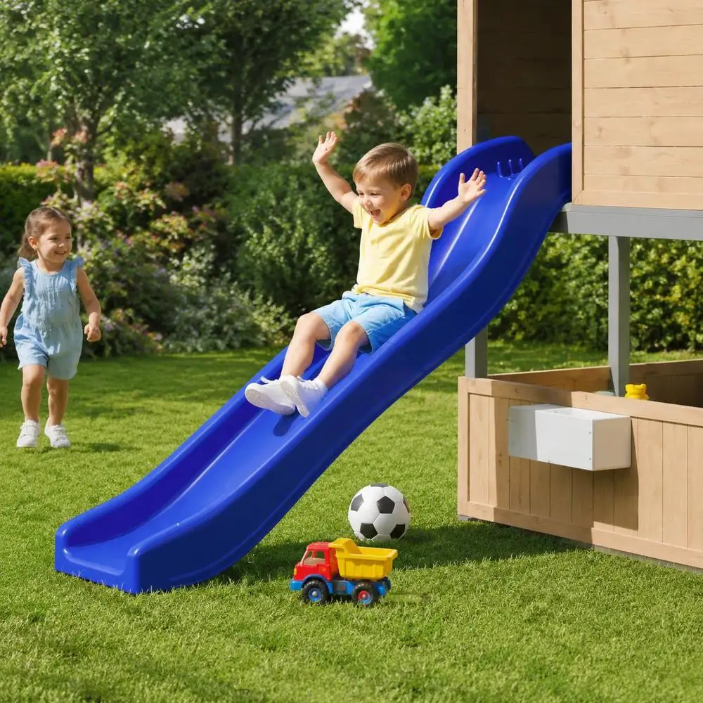 Toboggan de jeu pour jardin, 175 x 38 x 23 cm, robuste, résistant aux chocs, en polypropylène, compatible avec les tours de jeu pour enfants, idéal pour les jeux de plein air dans le jardin.