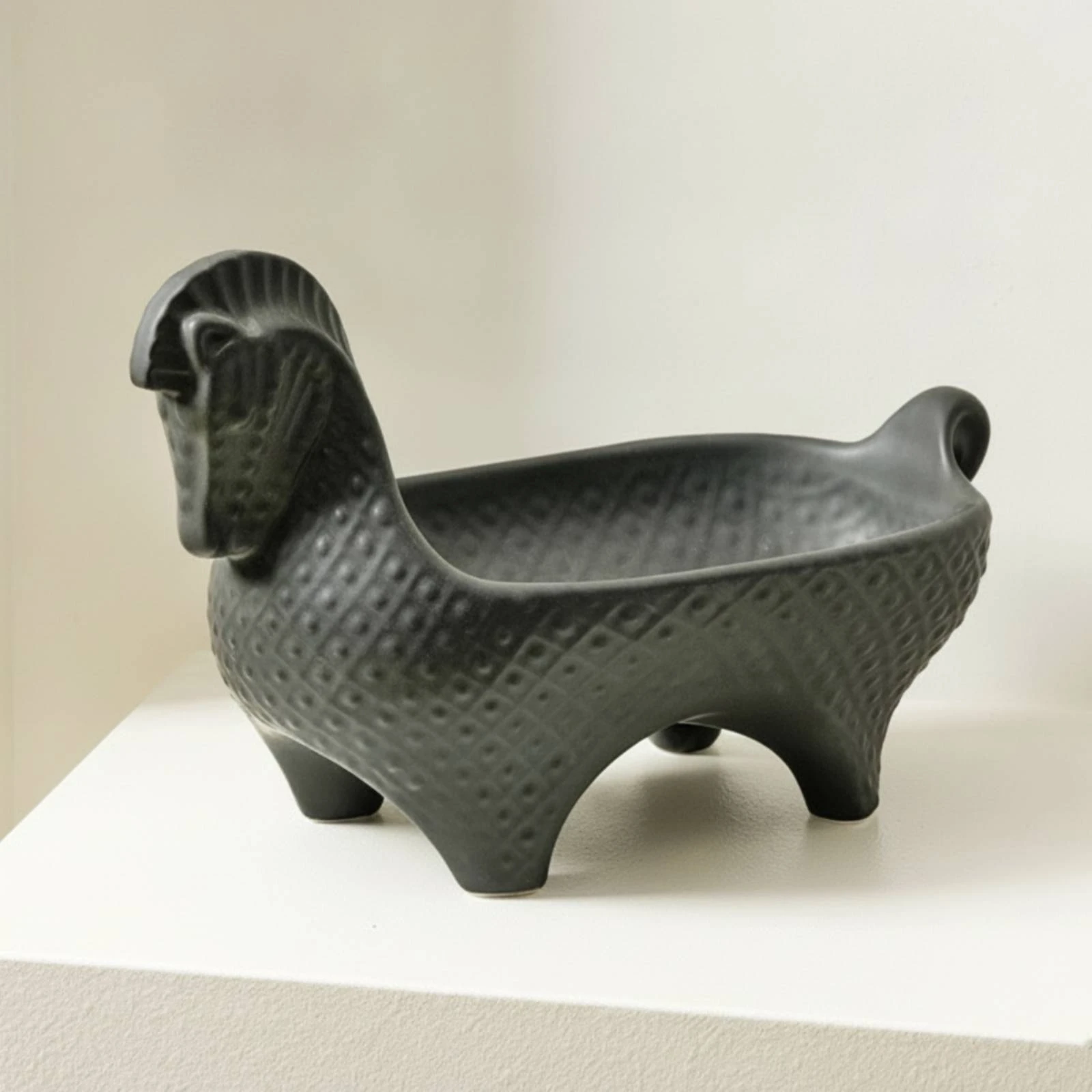 Plateau à fruits en forme de cheval, bol en céramique texturé, décoration d
