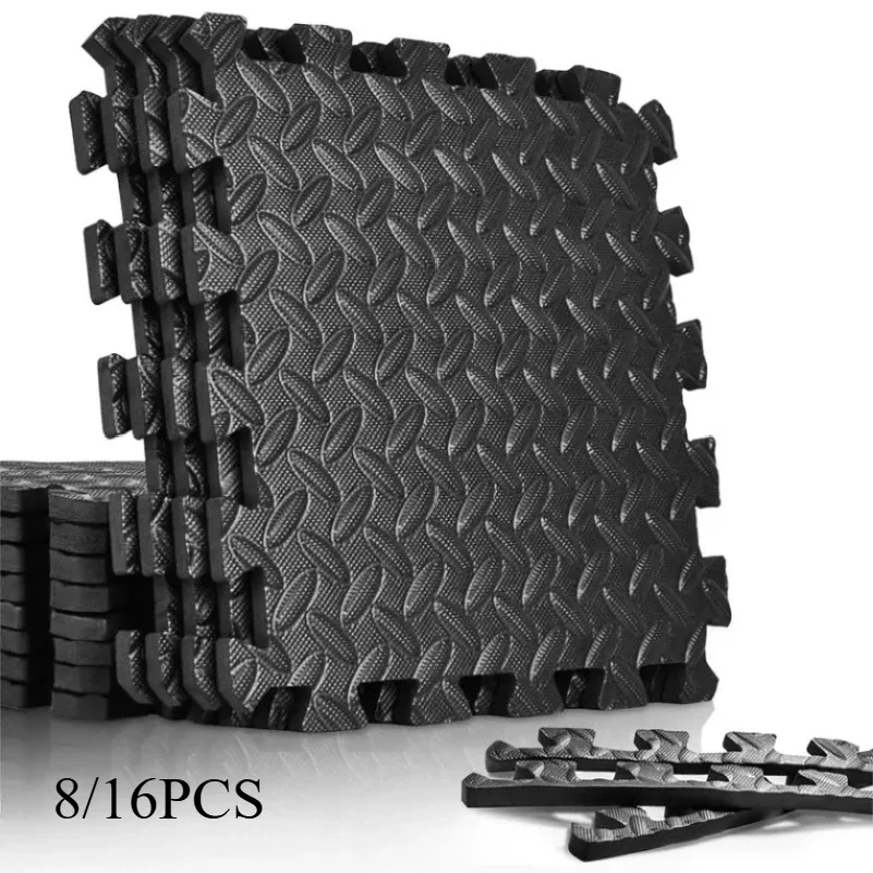 Tapis de fitness en mousse antidérapant, 8/16 pièces, protection pour sol de salle de sport, équipement de fitness, adapté à la pratique de fitness en intérieur
