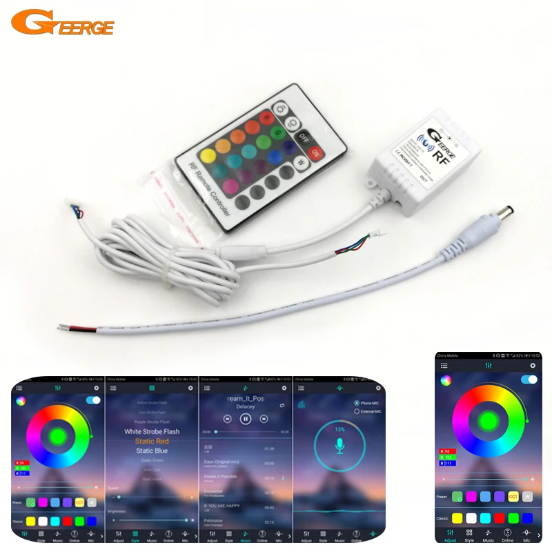 For Geerge Multi Color RGB Led Angel Eyes Excellent Bluetooth-Compatible Smart Phone APP Control RF Remote Controller