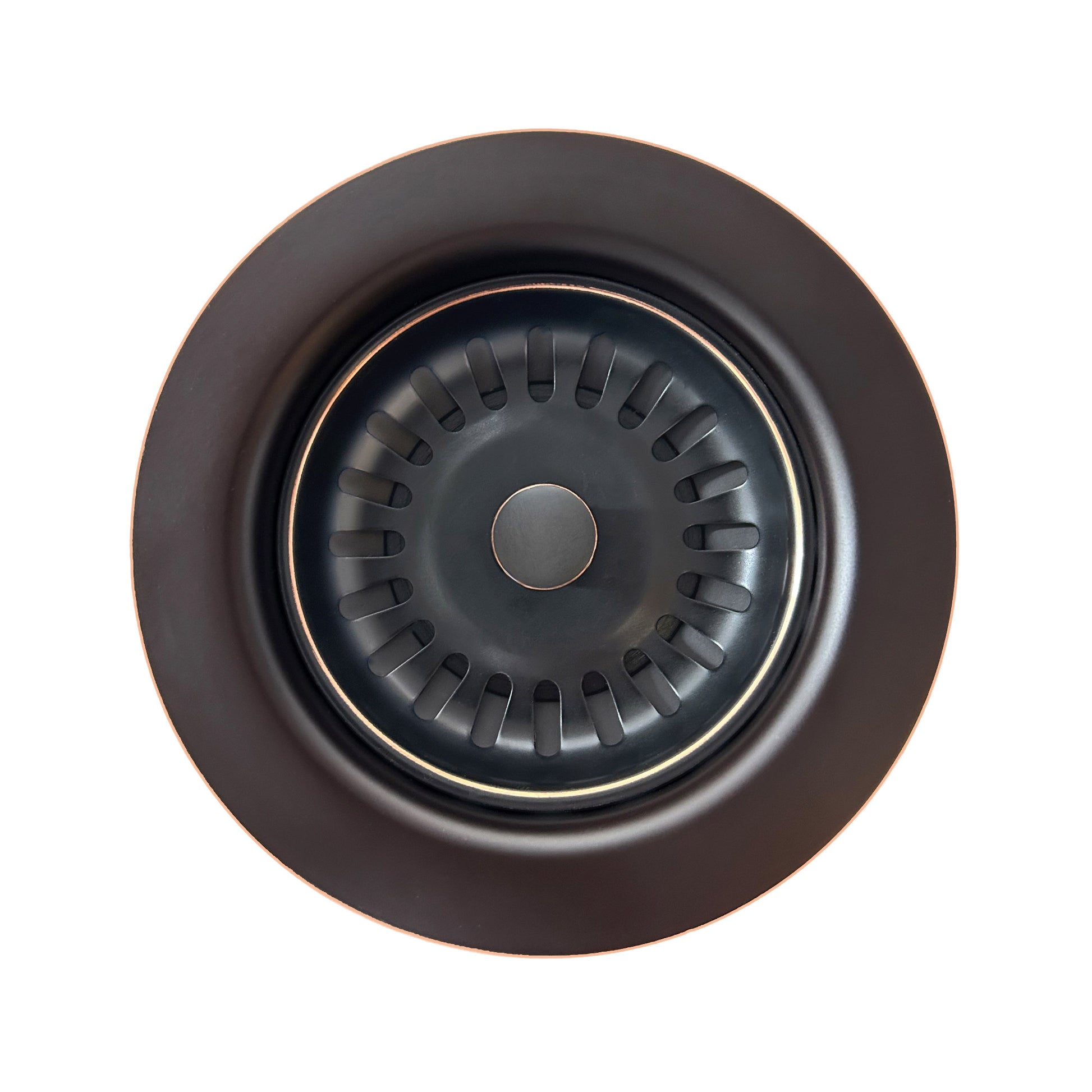 Whitehaus Collection Waste Disposer Trim with Matching Basket Strainer-Stainless Steel Sink Disposal Trim, Oil Rubbed Bronze Highlighted Finish WH200-ORBH