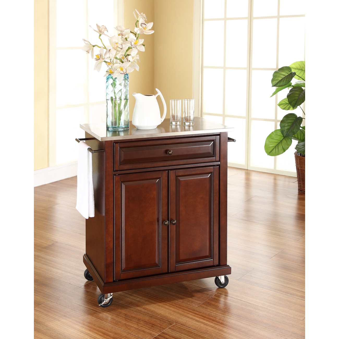 Crosley Compact Stainless Steel Top Kitchen Cart - 18"d x 31"w x 35.5"h