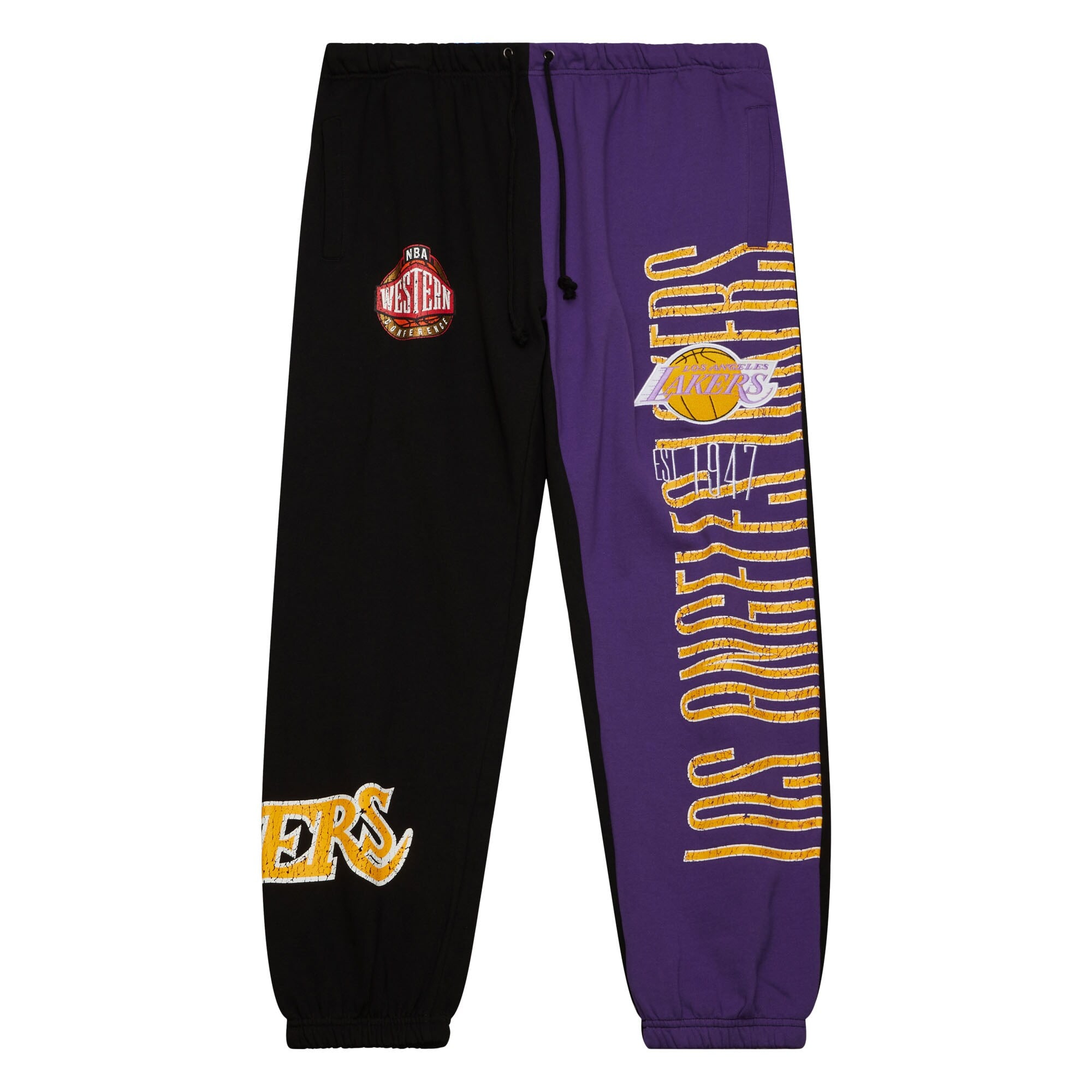 Los Angeles Lakers Mitchell & Ness Team OG 2.0 Fleecehose – Schwarz – Herren