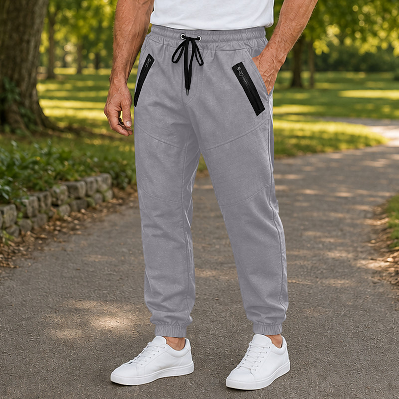 Men's Joggers Trousers Casual Pants Pleated Zipper Pocket Elastic Cuff Solid Colored Comfort Full Length Daily Outdoor Streetwear Fashion Classic Black Army Green Micro-elastic