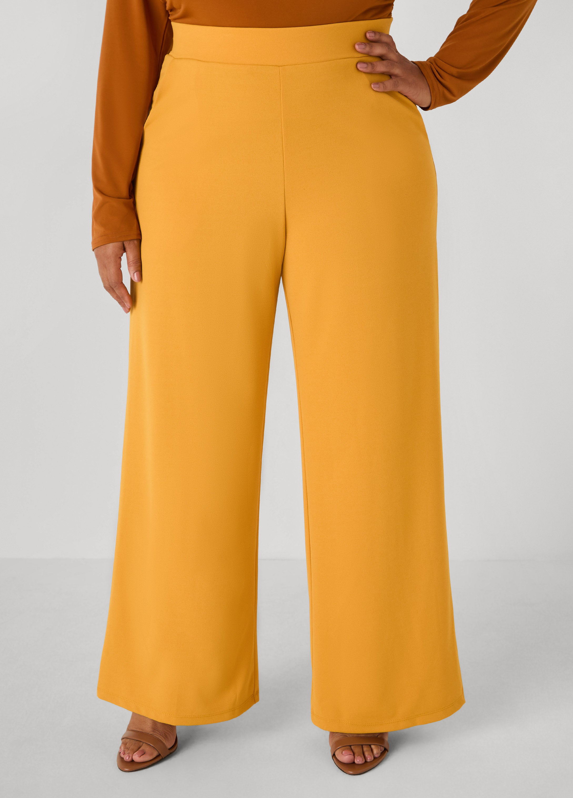 Plus Size High Waist Wide Leg Pants