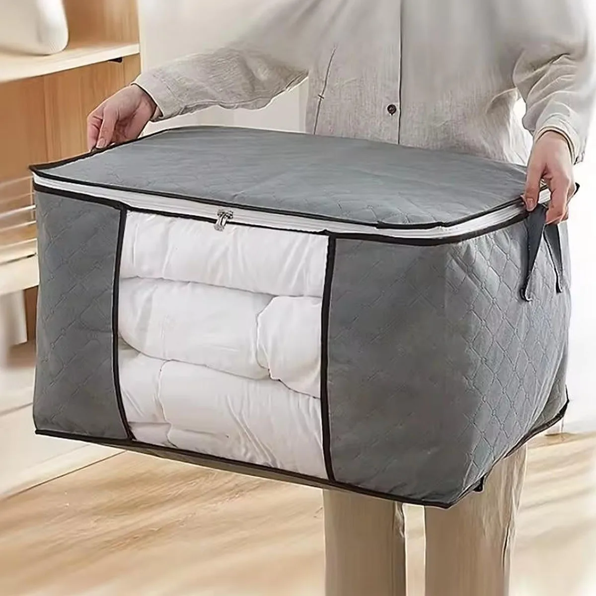 Extra Large Handled Storage Bag for Clothes, Perfect for Wardrobe, Moving, Dorm, Seasonal Garments & Travel Packing