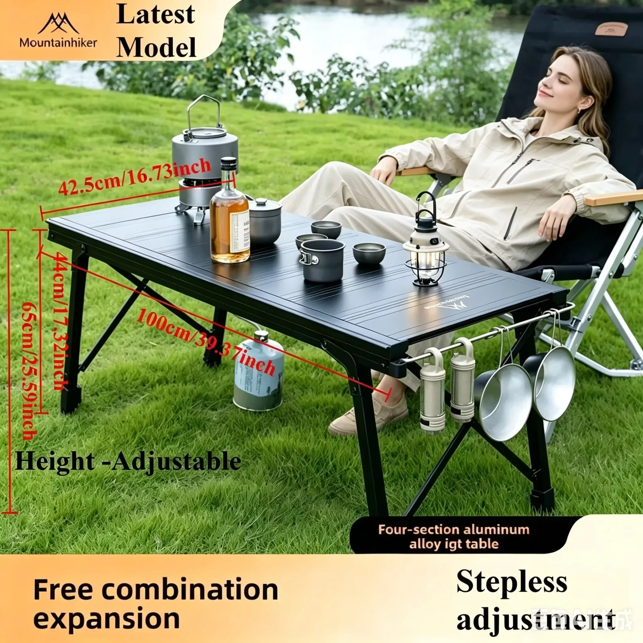 Verbesserter Klappbarer IGT Camping-Tisch, Tragbarer Outdoor IGT Kochtisch, 3-5 Tische, Campingtisch, Gartentisch, Picknicktisch