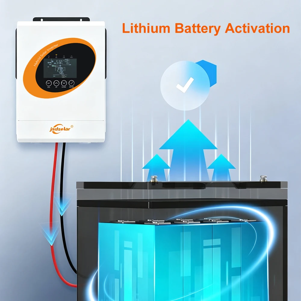 Jsdsolar Onduleur Solaire Hybride 12KW 48V 230V Onde Sinusoïdale Pure MPPT, Onduleurs Solaires 500VDC avec Chargeur Solaire MPPT 160A Intégré, Double Entrée PV avec WiFi, Onduleur Silencieux pour