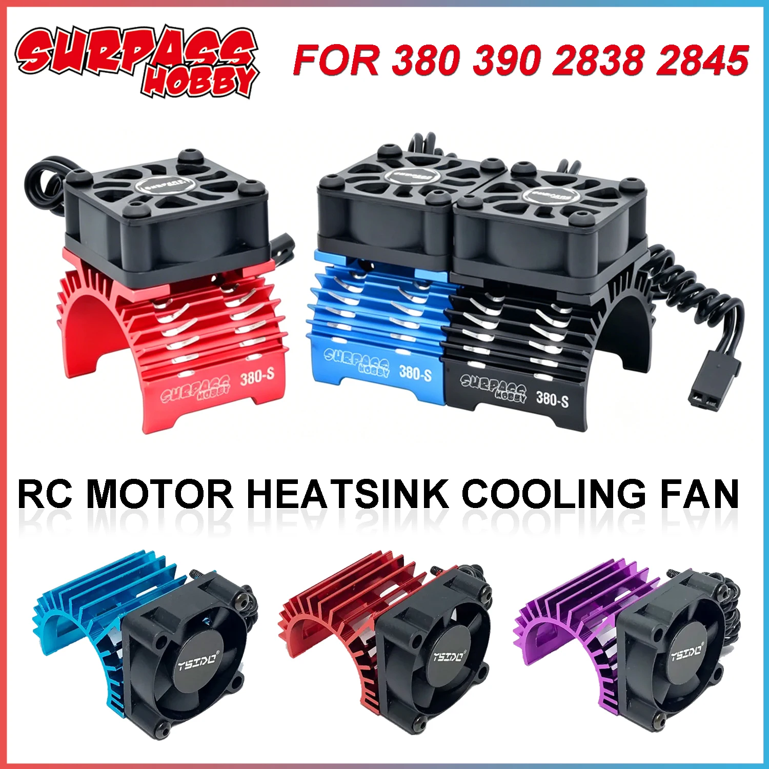 Surpass Hobby RC Motor Heatsink Cooling Fan for 380 390 2838 2845 28-29mm Brushless Motor Wltoys 1/12 1/14 1/16 RC Car Upgrade