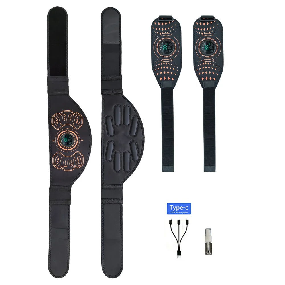 Smart Fitness Belt Muscle Toner Abs Trainer USB Charge Body Waist Massage Workout Home Gym Fitness Equipment Men Women