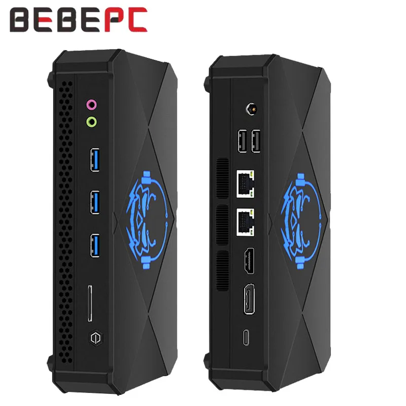 BEBEPC Gaming-Mini-PC mit AMD R7 7840HS, unterstützt WiFi6 4G LTE BT LINUX Desktop-Computer mit 2xDDR5 5xUSB 1xHDMI2.0 1xTYPE-C1xDP