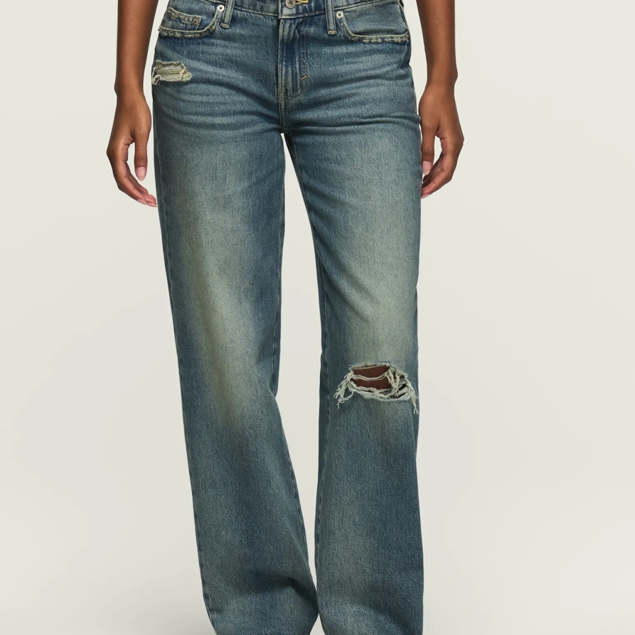Lucky Brand The Destructed Baggy - Women's Jeans Denim Pants in Boy Bands Wash, Size 27 x 29 - Lucky Brand