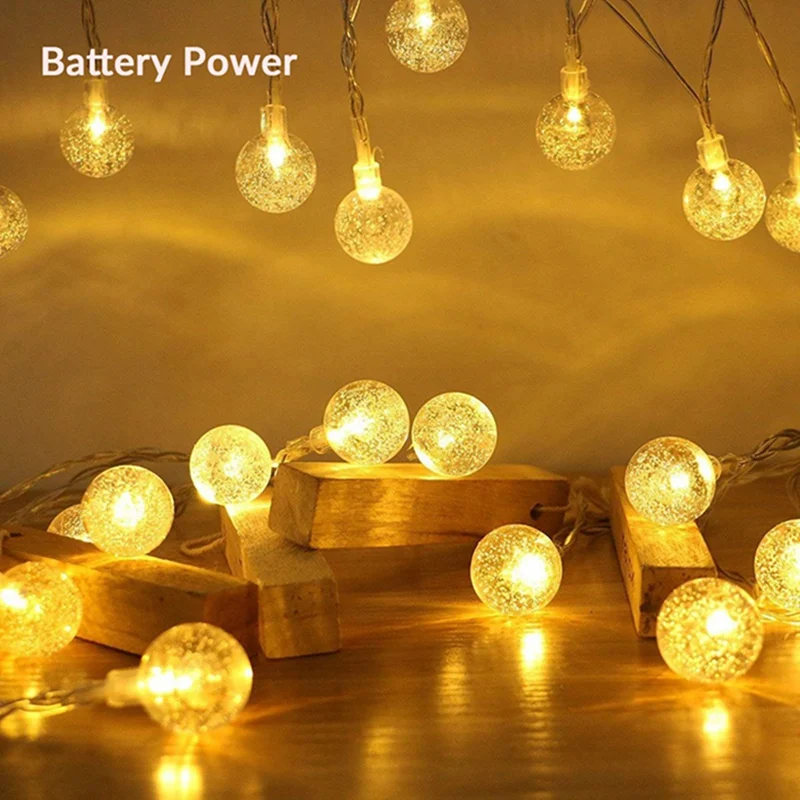 10/20/30/40Led Globe Lichterketten Lichterkette Batteriebetriebene Lichterketten Wasserdicht Für Party Terrasse Garten Weihnachten Dekor
