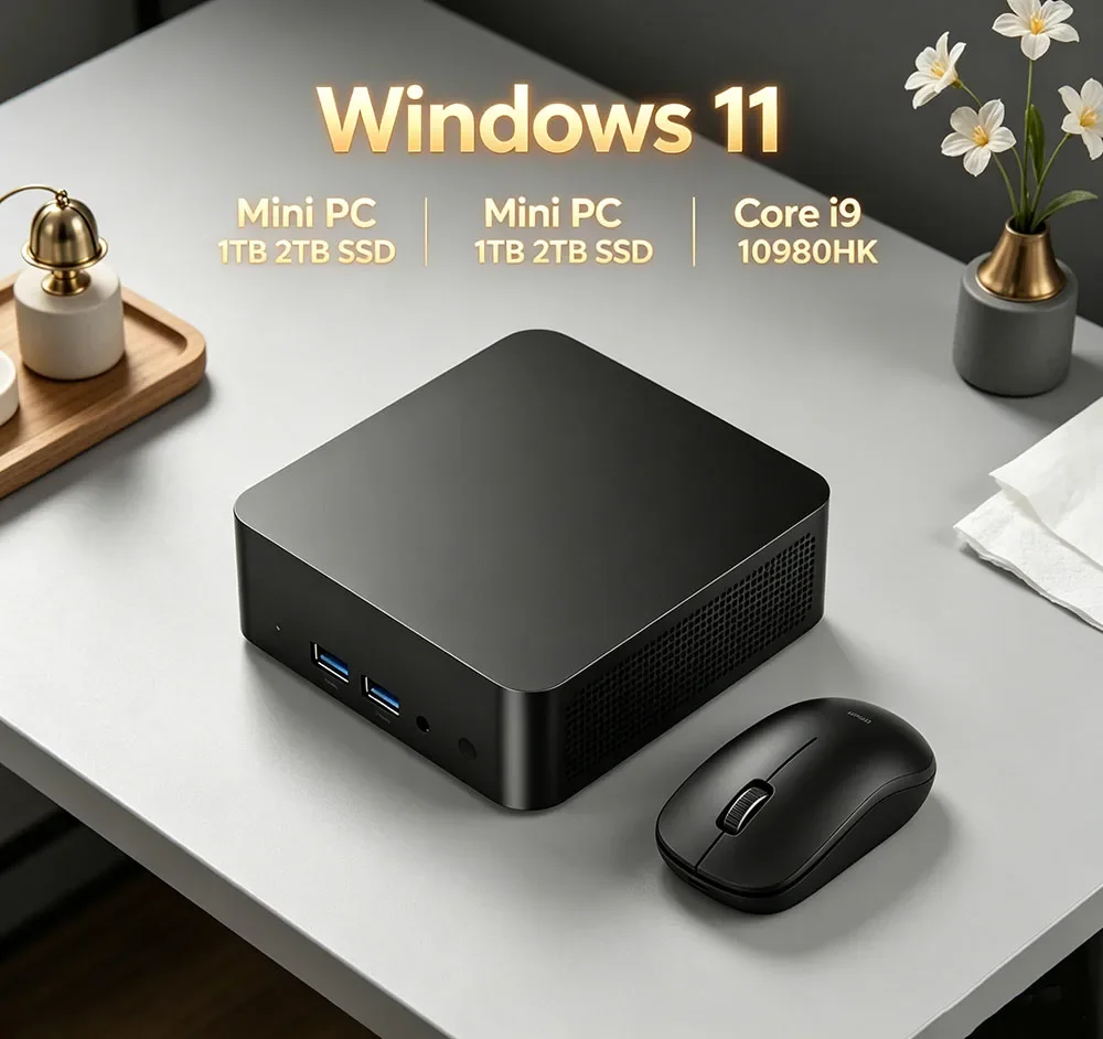 High‑Performance MINI PC Windows 11 Intel Core i9 10980HK DDR4 16GB SSD 1TB 2TB BT5.2 Portable Desktop PC Gamer Gaming Computer