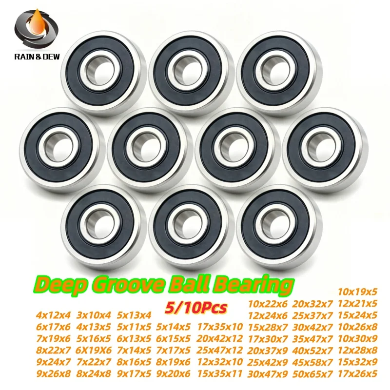 5P/10P 695RS 5x13x4 mm Black Bearing ABEC-7 Hobby Electric RC Car Truck Ball Bearings Sealed 6900 6901 6902 6903 6800 6801 6802