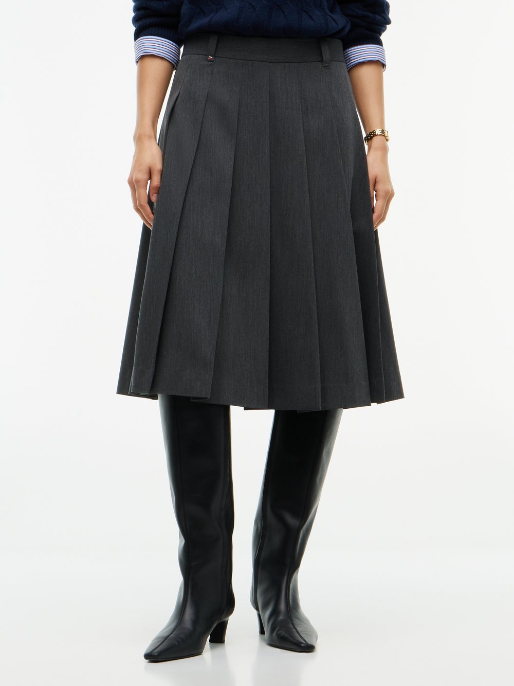 Tommy Hilfiger Faltenrock Damen anthrazit, 36