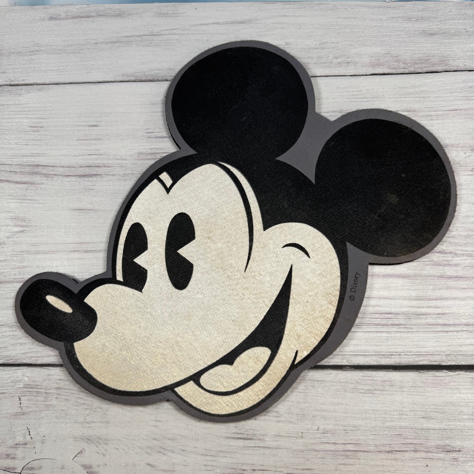 Disney Computers, Laptops & Parts | Vtg Disney Mickey Mouse Pad Die Cut Head Black Cream Retro Desk Accessory | Color: Black/Cream | Size: Os