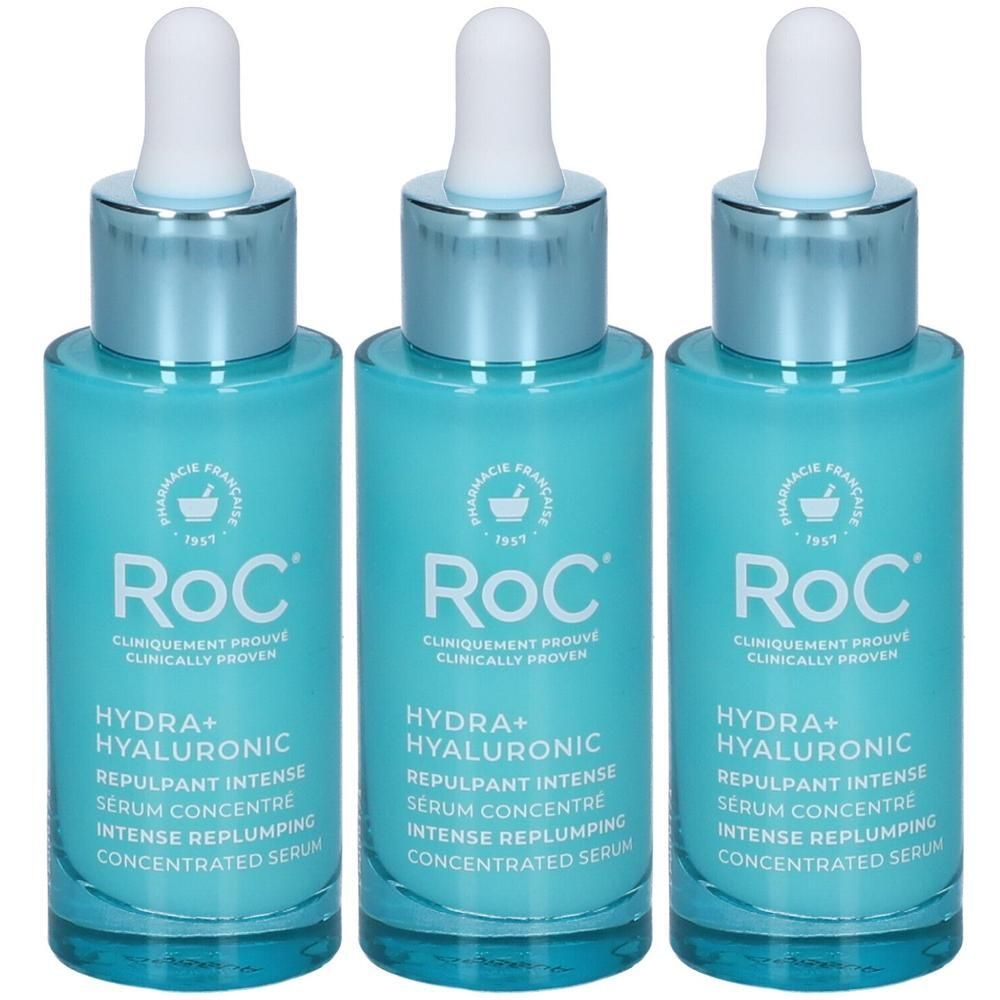 Roc Hydra+Hyaluronic Siero Concentrato Viso Rimpolpante 3x30 ml