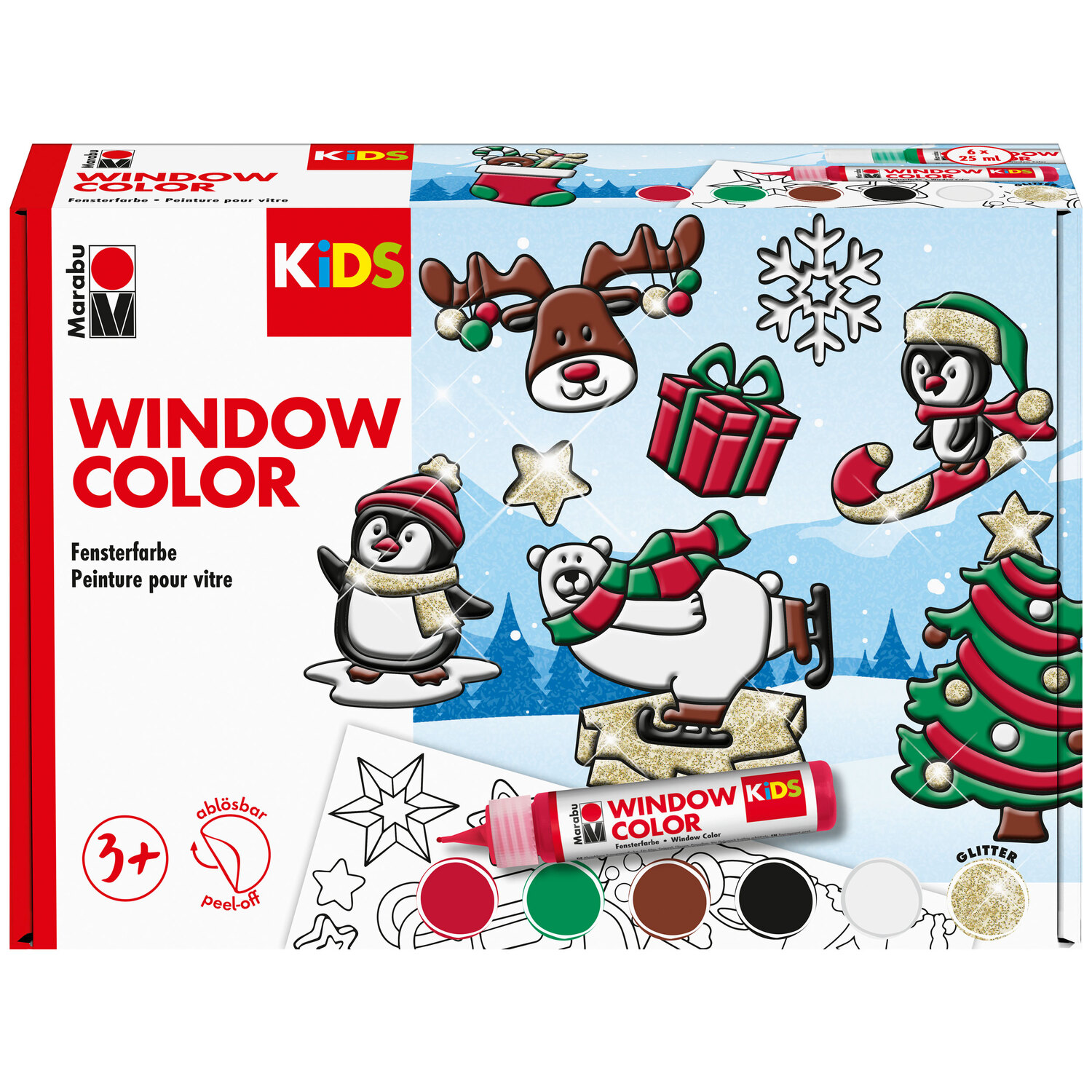 Marabu KiDS Window Color-Set Winterspaß, 6x 25 ml