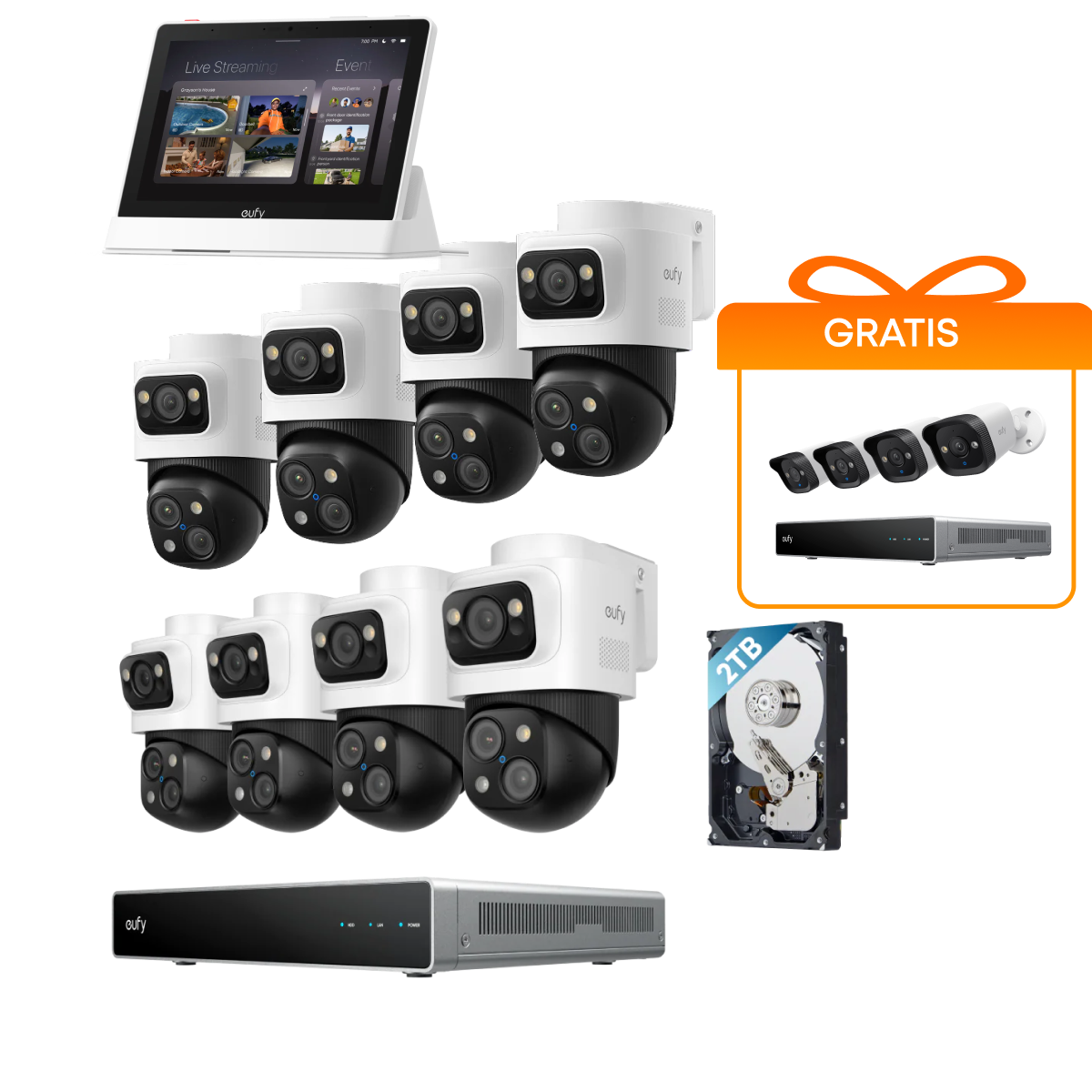 Anker eufy PoE Bullet-PTZ-Kamera S4 8-Cam kit Image