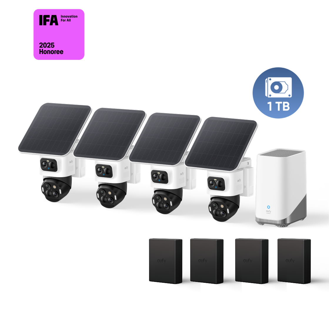 eufyCam S4 4‑Kamera‑Set, 1TB Festplatte mit Ersatzakku Image