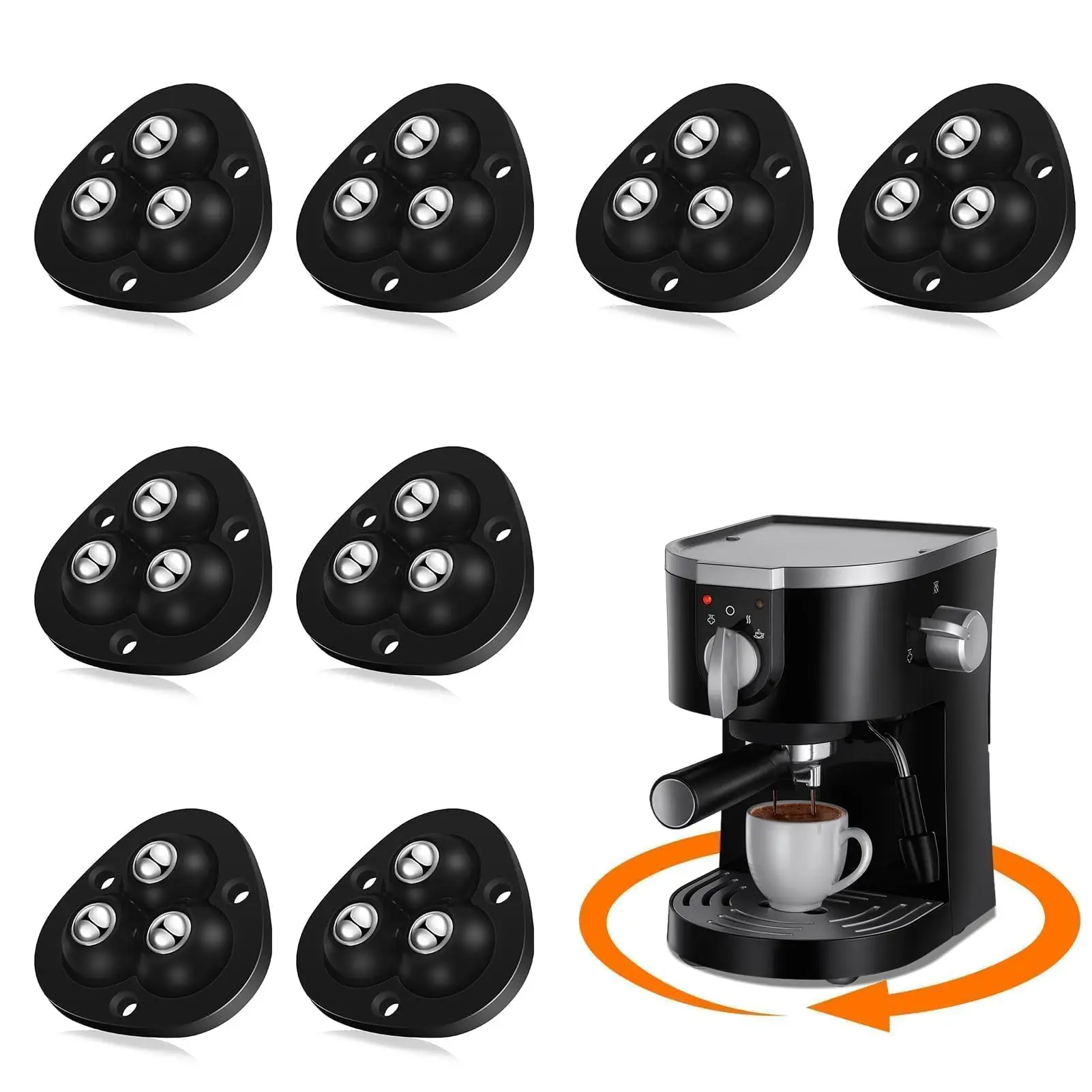 Roulettes autocollantes pour appareils électroménagers 360° ° Mini-roulettes pivotantes pour machine à café, friteuse à air, mixeur et petits meubles