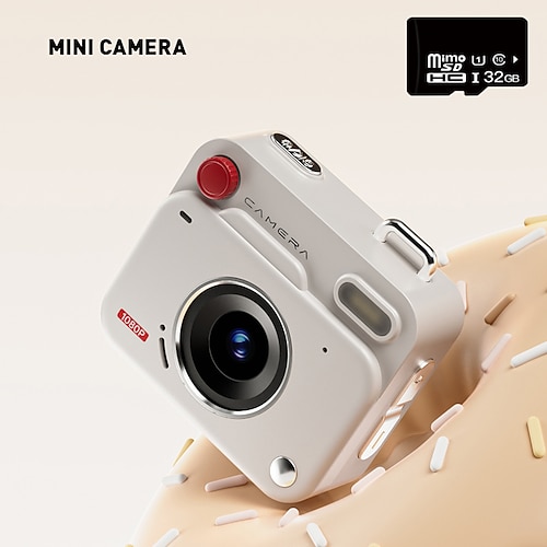 Mini Retro Digitalkamera für Kinder und Teenager mit 1,77-Zoll-Farbdisplay 48MP Fotos 1080P Video Blitz und Schlüsselband kompakte Pocket-Kamera für Reisen Schule und Geburtstagsgeschenke