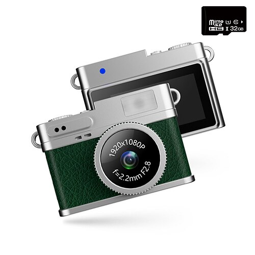 Mini Retro Digitalkamera mit 0,96-Zoll-Farbdisplay 1080P Videoaufnahme LED-Blitz und Schlüsselbund-Style tragbarem Gehäuse Pocket-Kamera für Reisen Partys und Alltagsfotografie