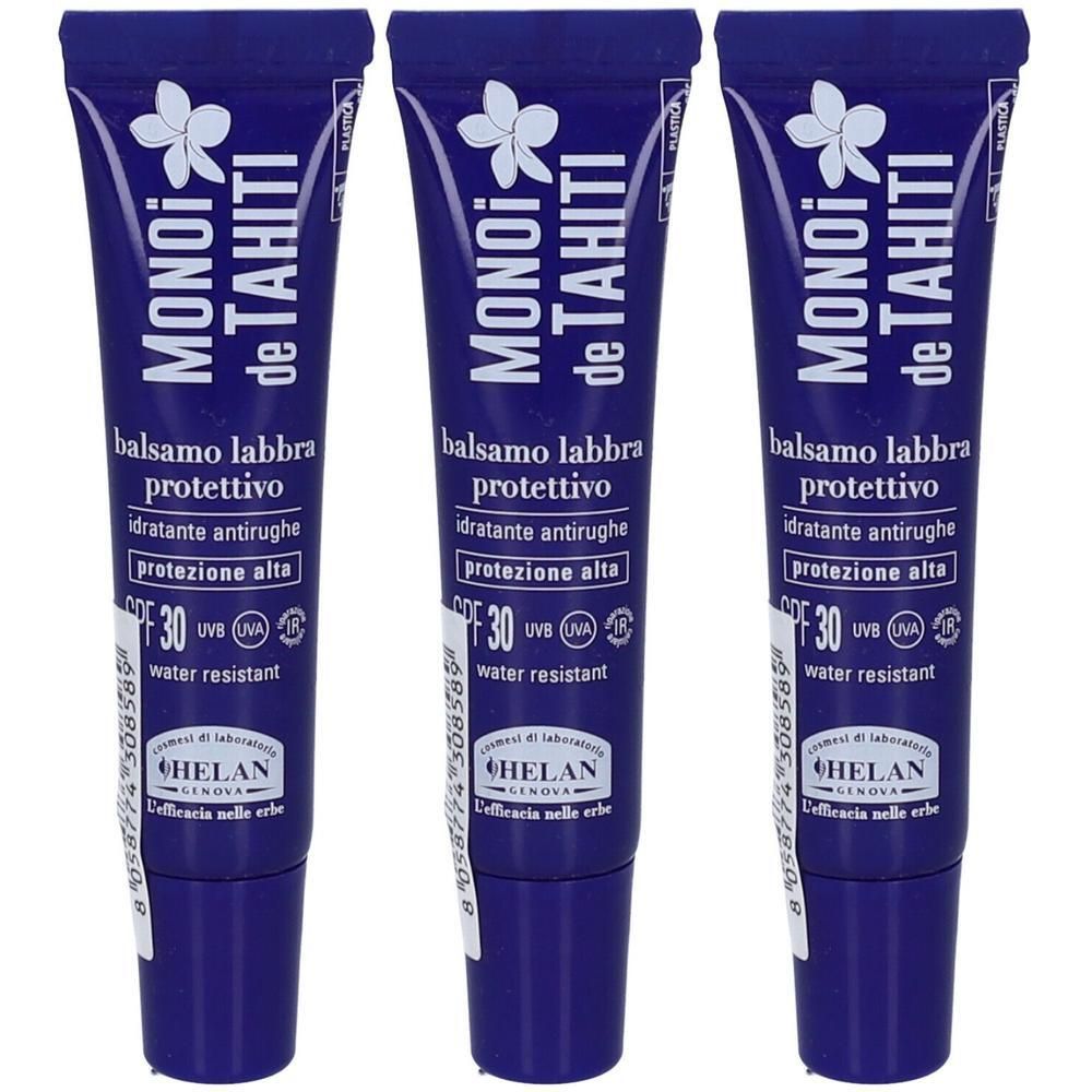 Helan Monoi Tahiti Balsamo Labbra Protettivo Idratante Antirughe SPF 3