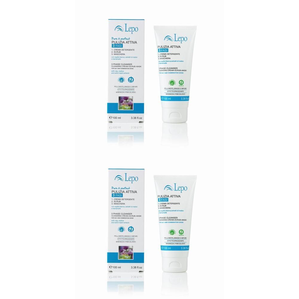 LEPO Pure&Perfect Pulizia attiva 3 fasi 2x100 ml