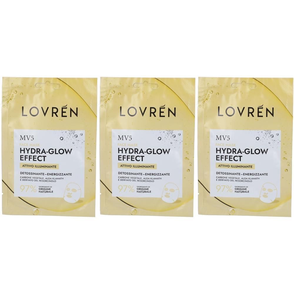 Lovren MV5 Hydra-Glow Effect Maschera Viso Illuminante 3x1 pz Gocce or
