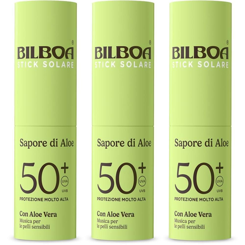 Bilboa Sapore di Aloe Stick Solare SPF 50+ con aloe vera 3x10 ml
