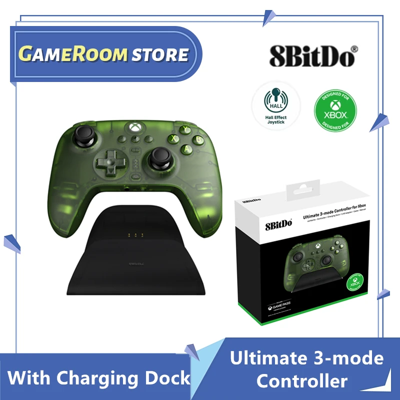 8BitDo Ultimate 3-mode Controller Hall Effect Joysticks with Charger Dock Wired for Xbox Series X/S, Xbox One Windows Android