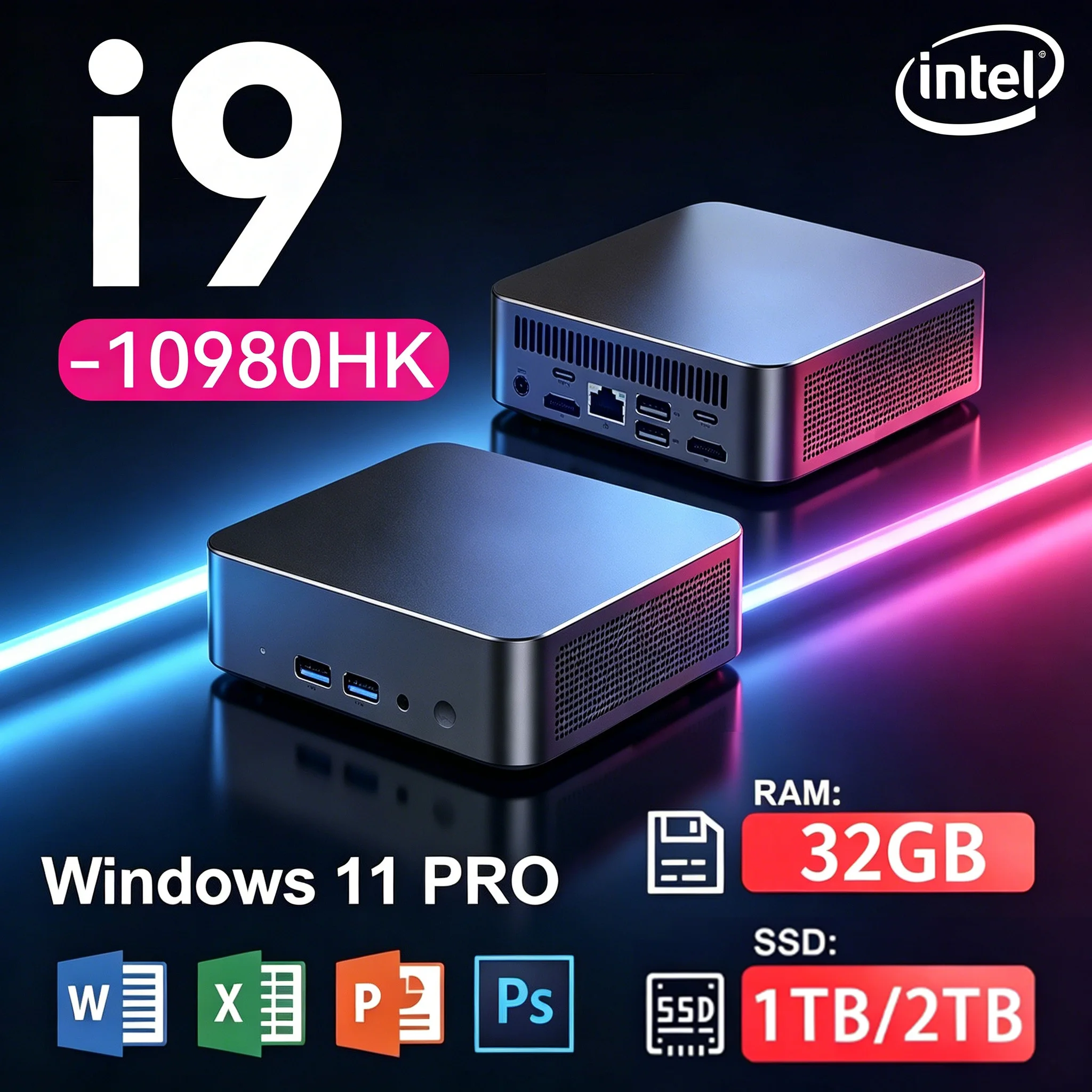 2026 Mini PC Intel Core I9 10980HK N150 Windows 11 Pro Gaming Computer Pc 32GB RAM 1TB M.2 SSD WiFi6 BT5.2 4K HD Office Desktop