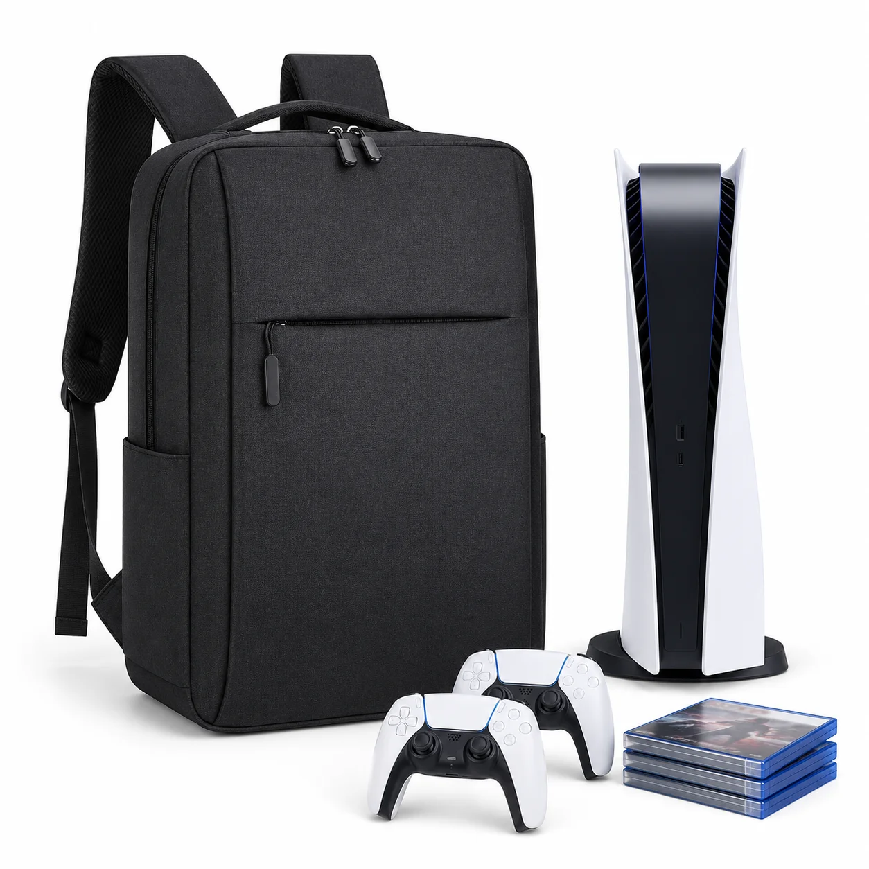 Carrying Case for PS5,Travel Backpack for PS 5,Large Capacity Protective Storage Bag for PS 5,Controllers, Cards, Accessories