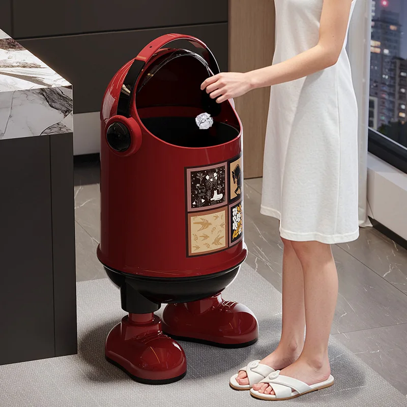 Creative Astronaut Living Room Household Trash Bin Bedroom Bathroom Garbage Storage Household Cleaning Tools Home Decoration