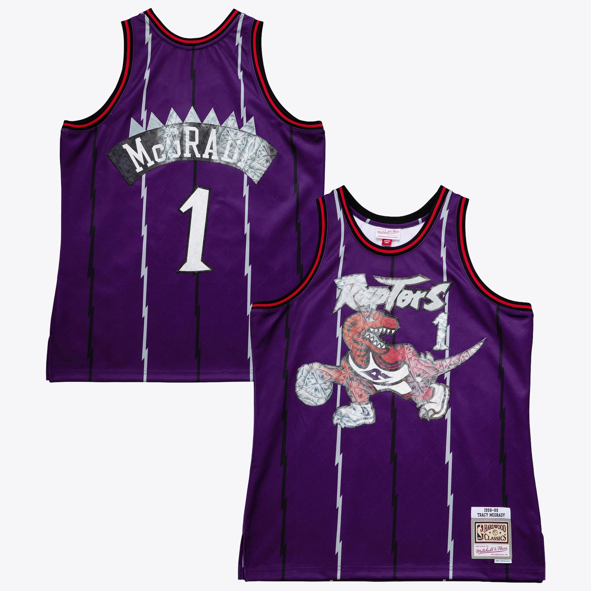 Maillot Swingman 75th Anniversary Toronto Raptors Mitchell & Ness Tracy McGrady 1998 – Violet - Homme Taille: M