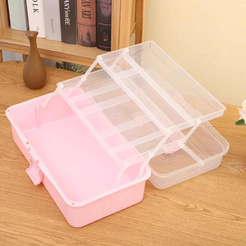 2/3 Schichten große Kapazität Aufbewahrungsbox faltbar multifunktionale Kunststoff tragbare Make-up Haarnadel Organizer Nail Art Schmuckschatulle