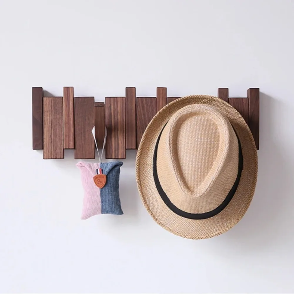 Neue wandmontierte Holz-Garderobenständer mit 8 Haken, Klaviertastenform, Eingangstür, Veranda, Hängehaken, Kunst, Kleiderhaken, Schlüssel