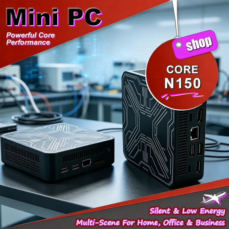 Mini-PC Tragbarer Intel Core N150 Mini-Computer 16GB RAM 1TB/2TB SSD 1000M Ethernet Gamer Gaming-PC Desktop Bestseller Kompakter Körper